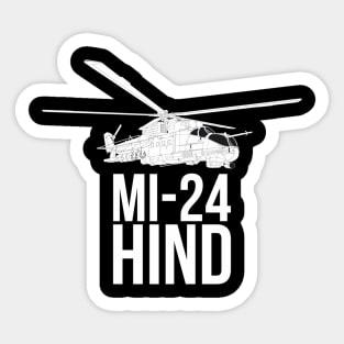 Mi-24 Hind helicopter gunship white version Sticker